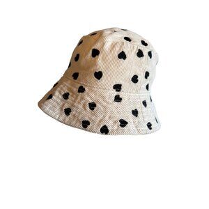White & Black Polka Dot Bucket Hat For Women